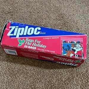 Vintage Ziploc Bags For The Holiday 25‎ Bags  Santa Reindeer Designs